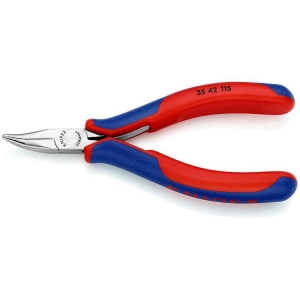 Knipex 35 42 115 Electronics Pliers Bent Nose chrome-plated 115mm Grip Handle